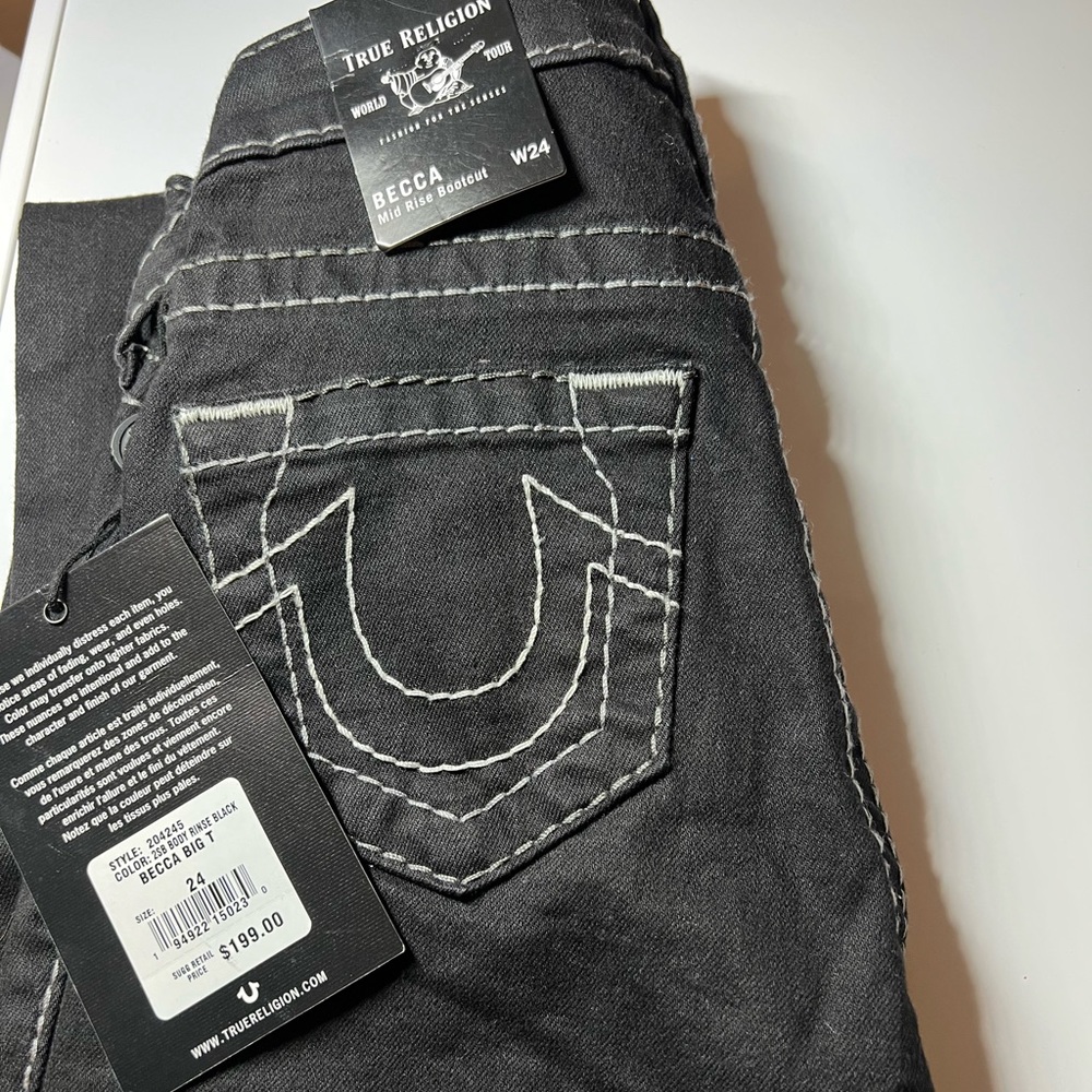 Black True Religion jeans authentic Becca body rinse black bootcut size W24